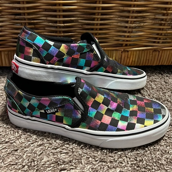 Brand: Vans | Metallic Rainbow Checkered Vans